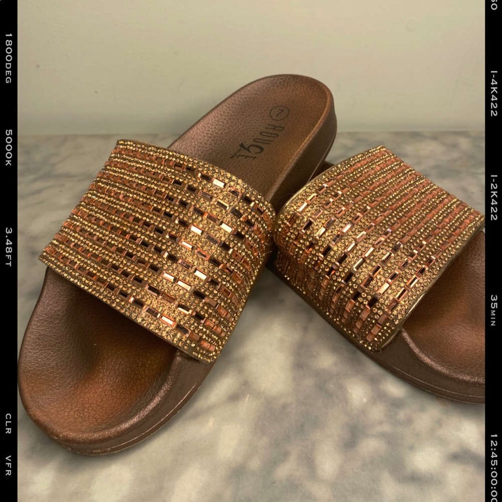 Gold Slides/Sandals